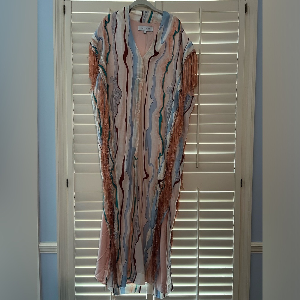 BURU caftan with fringe medium
